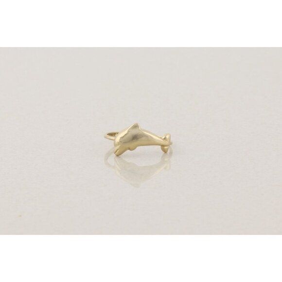 10k Yellow Gold Dolphin Ring Size 8 1/4 - Picture 3 of 7